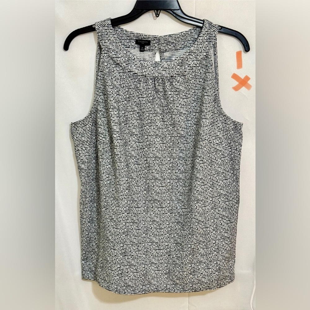 Women's Black and White Sleeveless Top